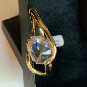 Alexis Bittar Miss Havisham Liquid Gold Oversized CZ Prism Stone Bracelet